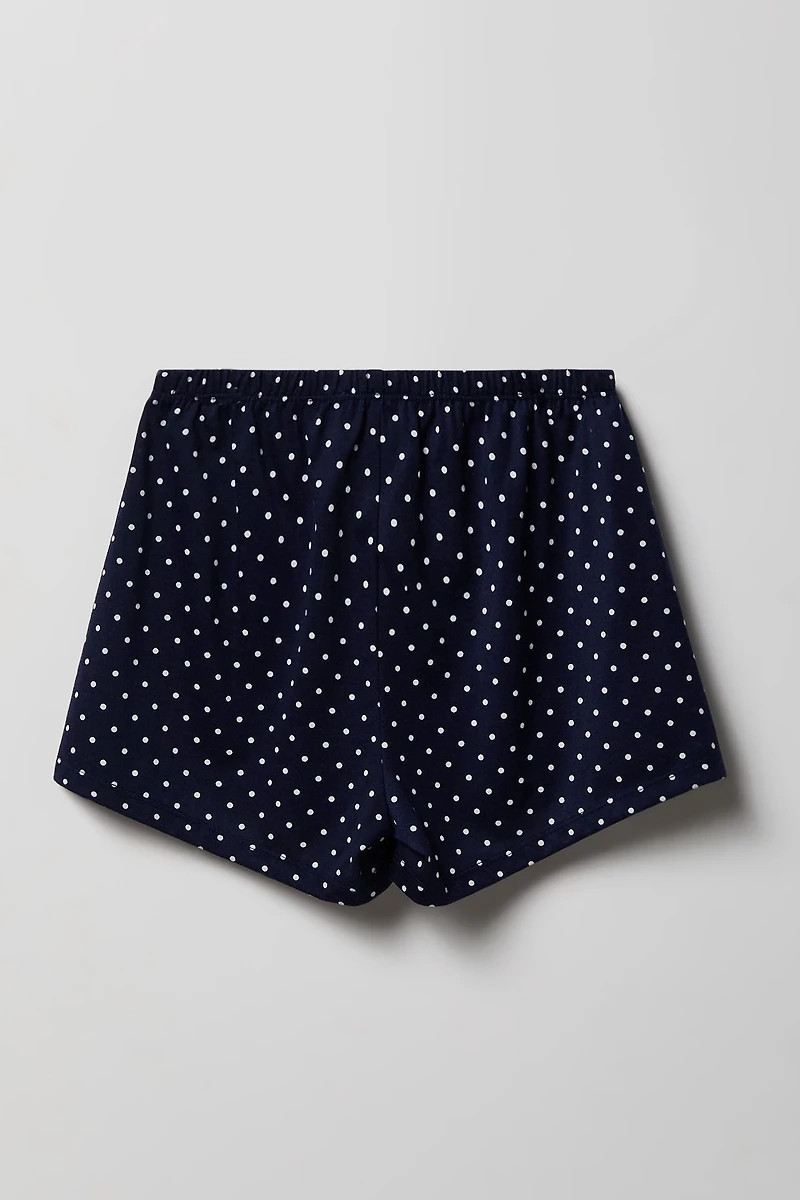 Girls Button-Up Top & Short Pajama Set