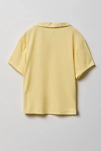 Girls Button-Up Top & Short Pajama Set
