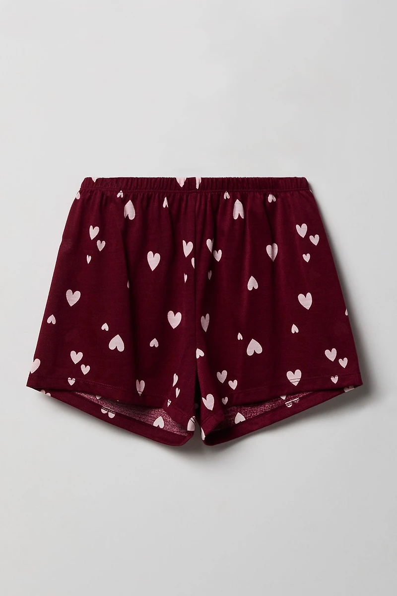 Girls Button-Up Top & Short Pajama Set