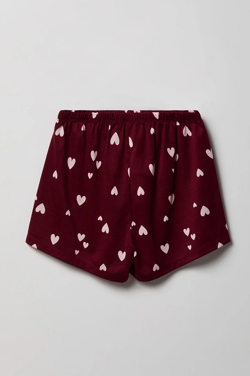 Girls Button-Up Top & Short Pajama Set