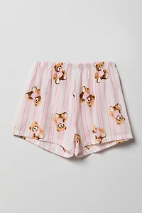 Girls Button-Up Top & Short Pajama Set
