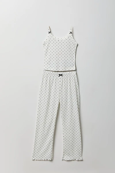 Girls Pointelle Tank & Pajama Pant Set