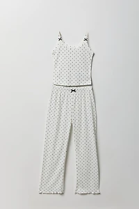Girls Pointelle Tank & Pajama Pant Set