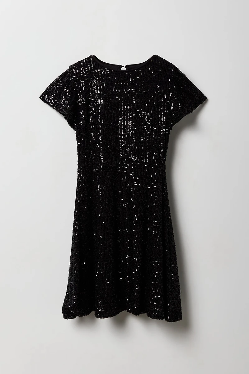 Girls Sequin Skater Dress