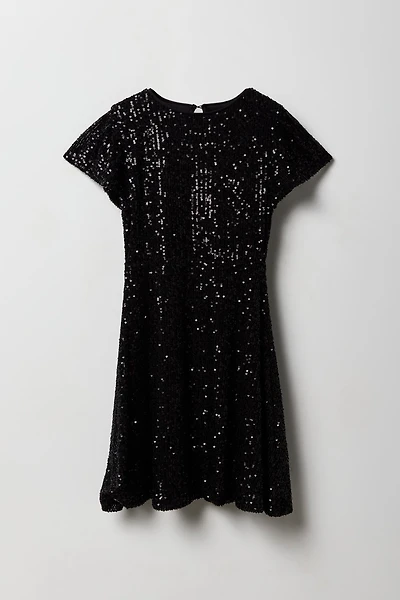 Girls Sequin Skater Dress