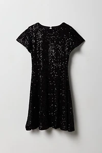 Girls Sequin Skater Dress