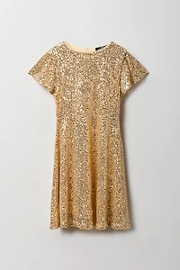 Girls Sequin Skater Dress