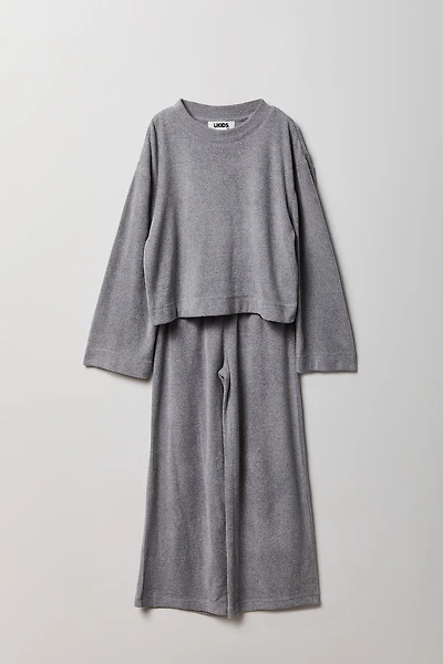 Ensemble avec haut à manches longues et pantalon jambe large