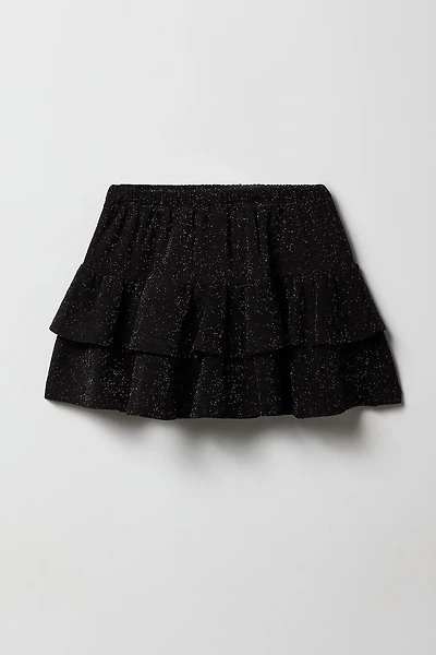 Girls Glitter Ruffle Skort