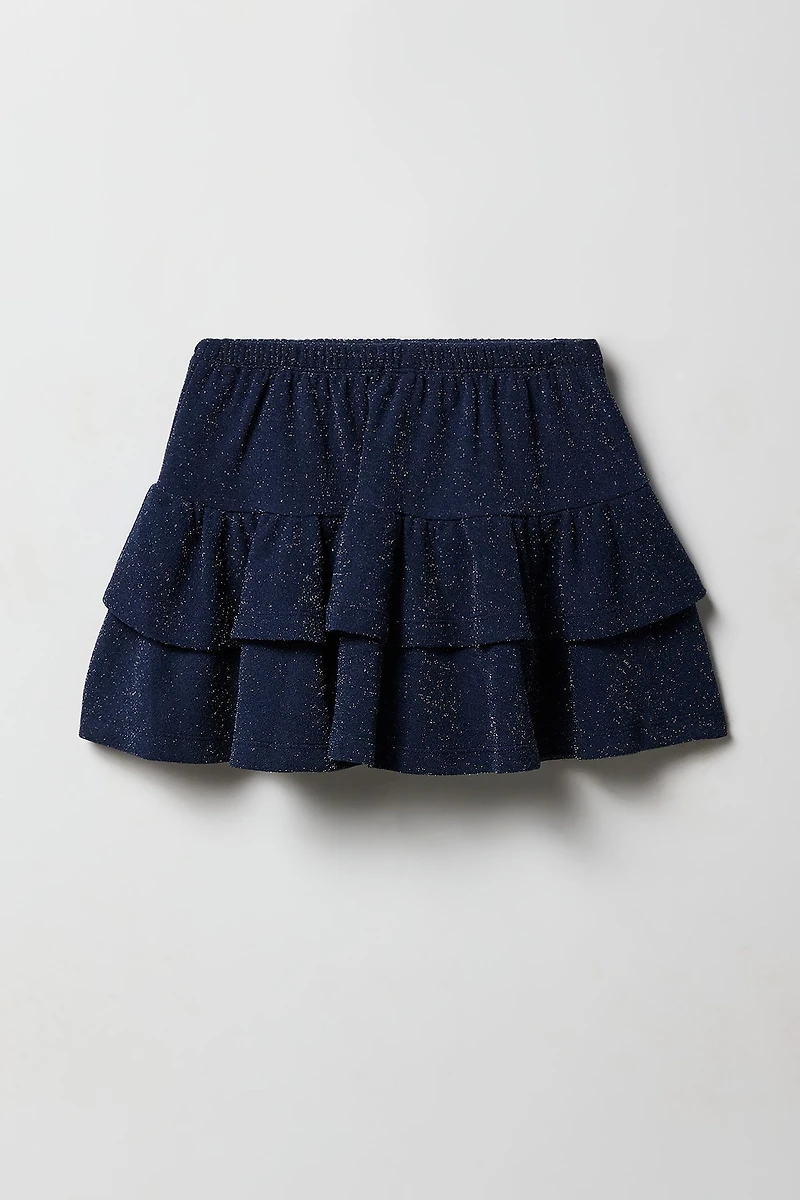Jupe-short à volant scintillant pour filles