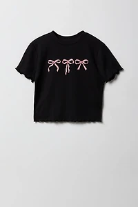 Ensemble 2 pièces t-shirt imprimé et jupe-short à carreaux pour filles
