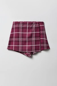 Ensemble 2 pièces t-shirt imprimé et jupe-short à carreaux pour filles