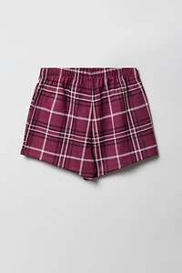 Ensemble 2 pièces t-shirt imprimé et jupe-short à carreaux pour filles