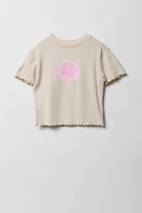 Ensemble 2 pièces t-shirt imprimé et jupe-short à carreaux pour filles