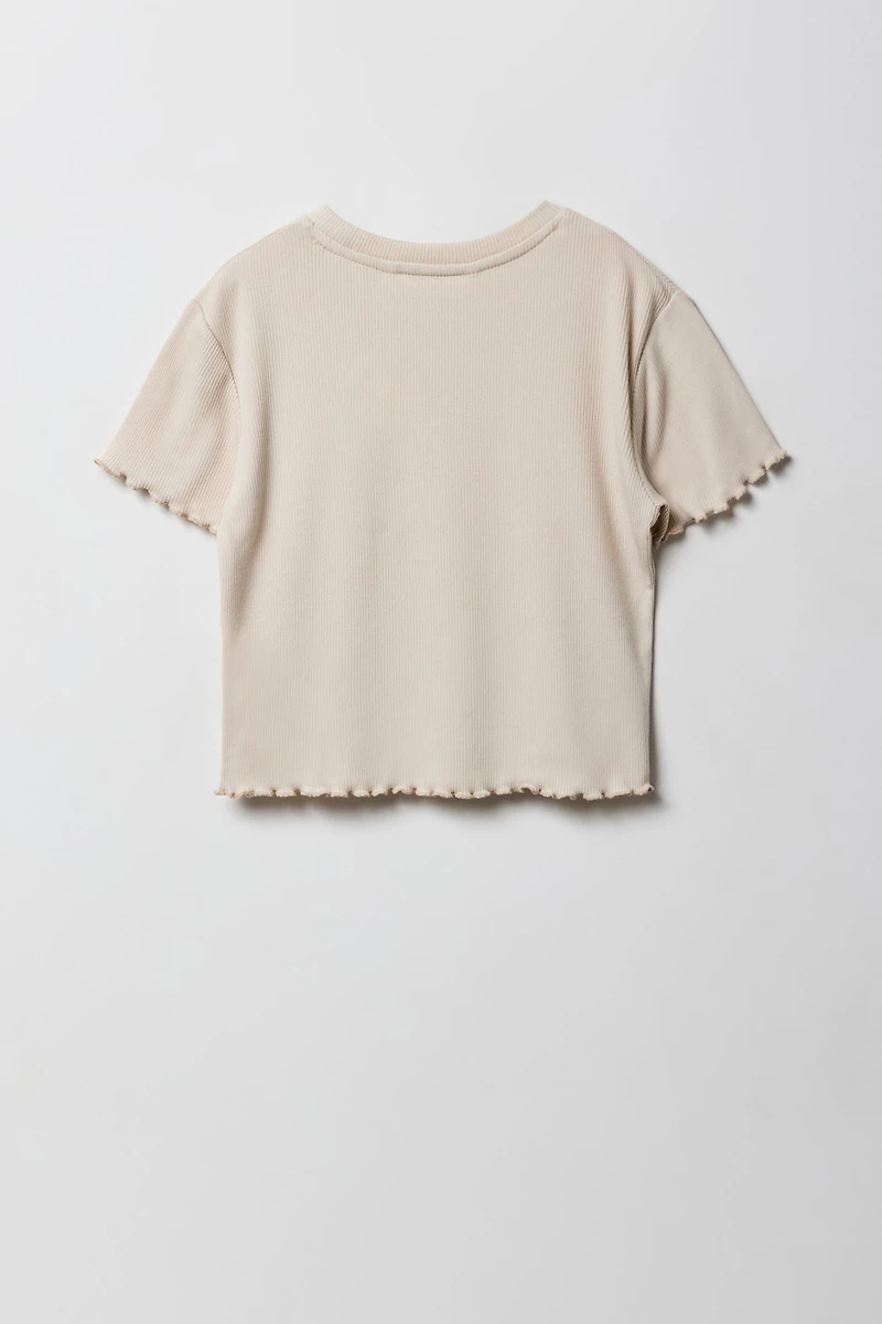 Ensemble 2 pièces t-shirt imprimé et jupe-short à carreaux pour filles
