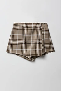 Ensemble 2 pièces t-shirt imprimé et jupe-short à carreaux pour filles