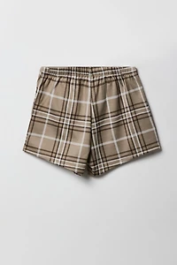 Ensemble 2 pièces t-shirt imprimé et jupe-short à carreaux pour filles
