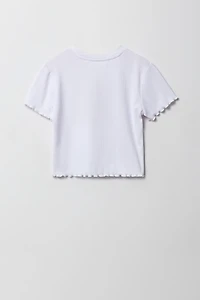 Ensemble 2 pièces t-shirt imprimé et jupe-short à carreaux pour filles