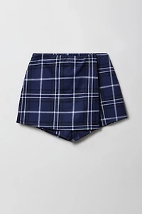 Ensemble 2 pièces t-shirt imprimé et jupe-short à carreaux pour filles