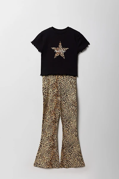 Girls T-Shirt & Flare Pant 2 Piece Set