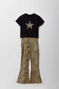 Girls T-Shirt & Flare Pant 2 Piece Set