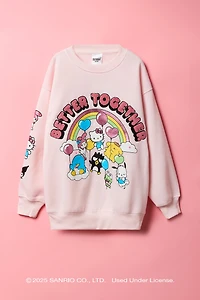 Hello Kitty® and Friends Girls Oversized Embroidered Sweatshirt