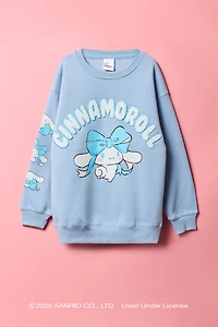 Chandail surdimensionné avec motif brodé Cinnamoroll™ en chenille pour fille