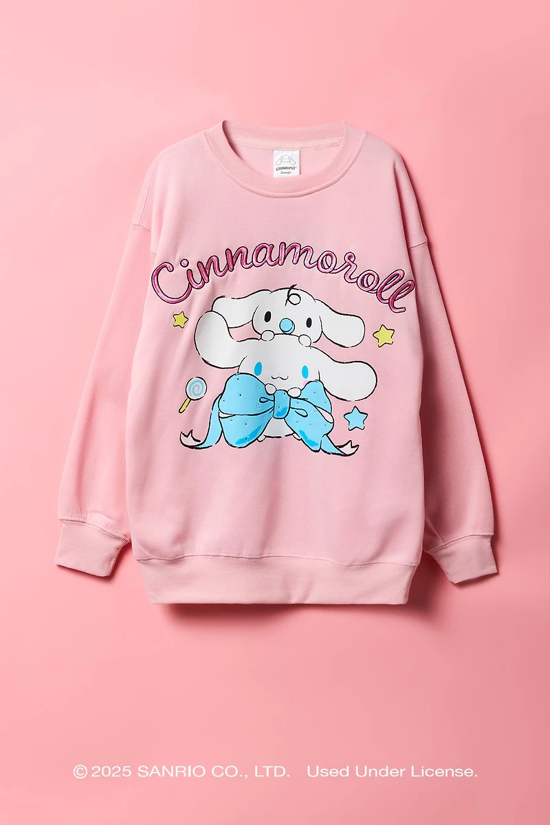 Cinnamoroll™ Girls Oversized Embroidered Sweatshirt