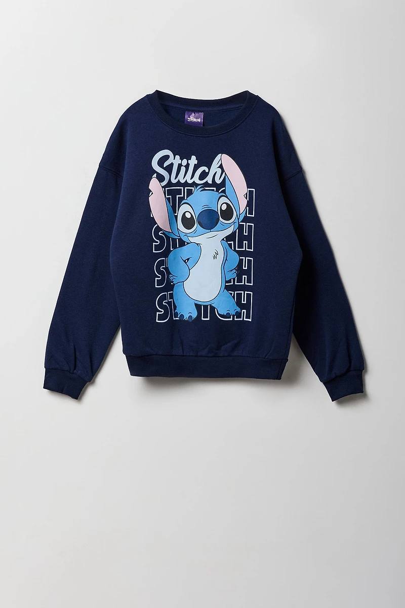 Chandail en molleton à imprimé Stitch pour enfants
