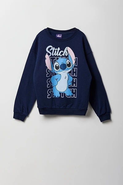 Chandail en molleton à imprimé Stitch pour enfants