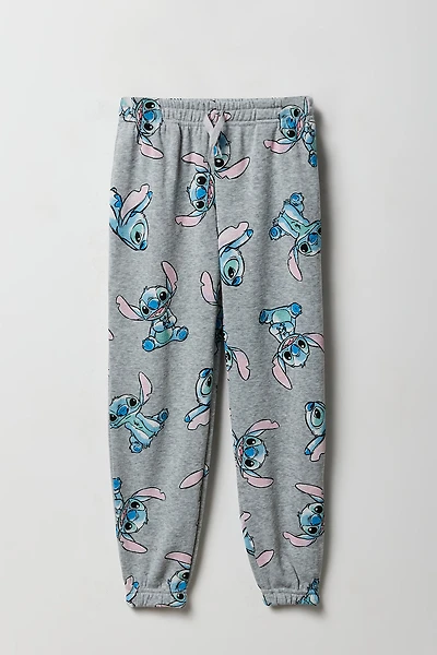 Girls Stitch Print Fleece Jogger