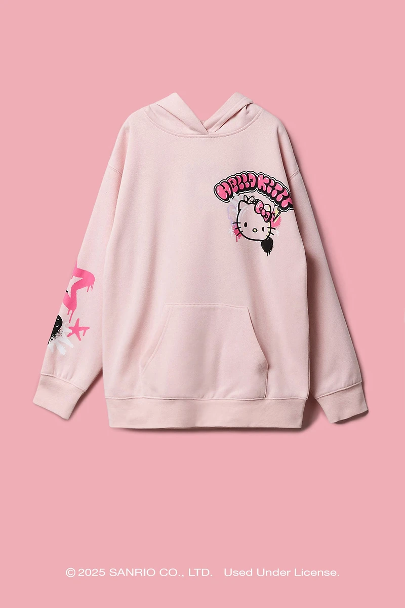 Haut à capuchon imprimé en relief Hello Kitty® pour filles