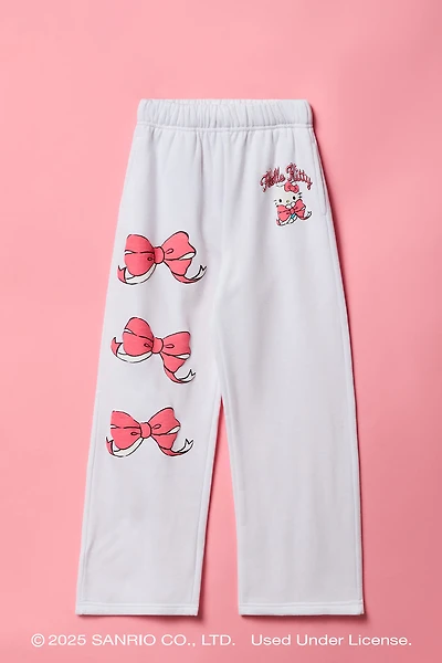 Pantalon en molleton à jambe large et imprimé relief Hello Kitty® pour filles