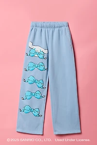 Pantalon en molleton à jambe large et imprimé relief Cinnamoroll pour filles