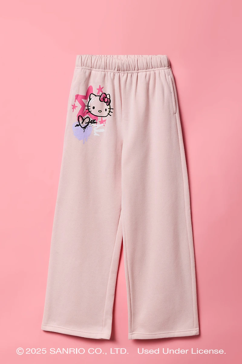 Hello Kitty® Girls Puff Print Wide Leg Sweatpant