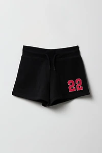 Short Active en molleton imprimé pour fille