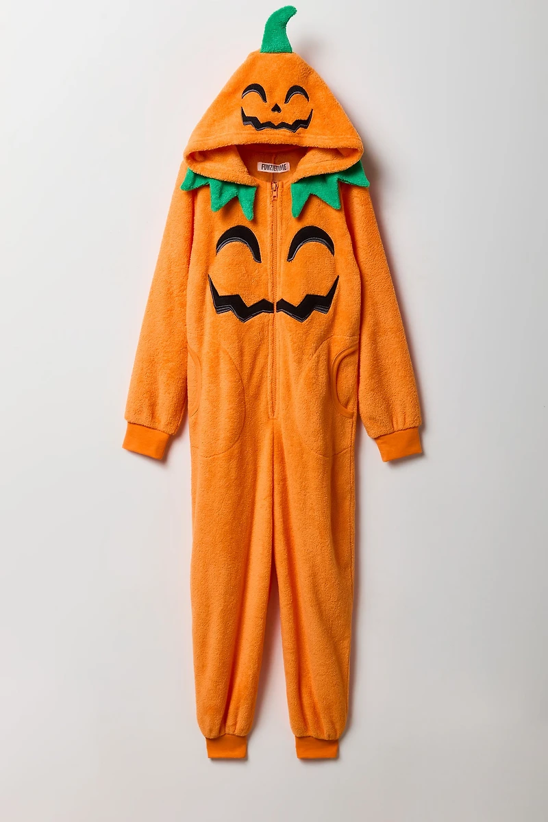 Combinaison en peluche Citrouille 3D pour enfant