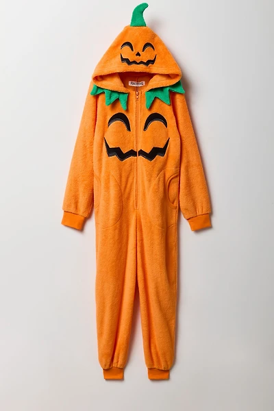 Kids 3D Pumpkin Plush Onesie