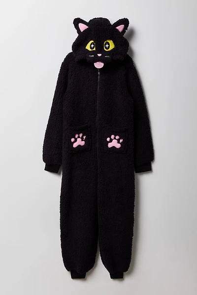 Combinaison en Sherpa Chat 3D pour enfant