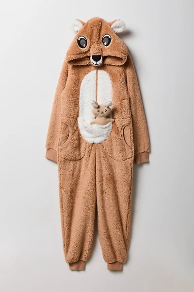 Kids Kangaroo Sherpa 3D Onesie