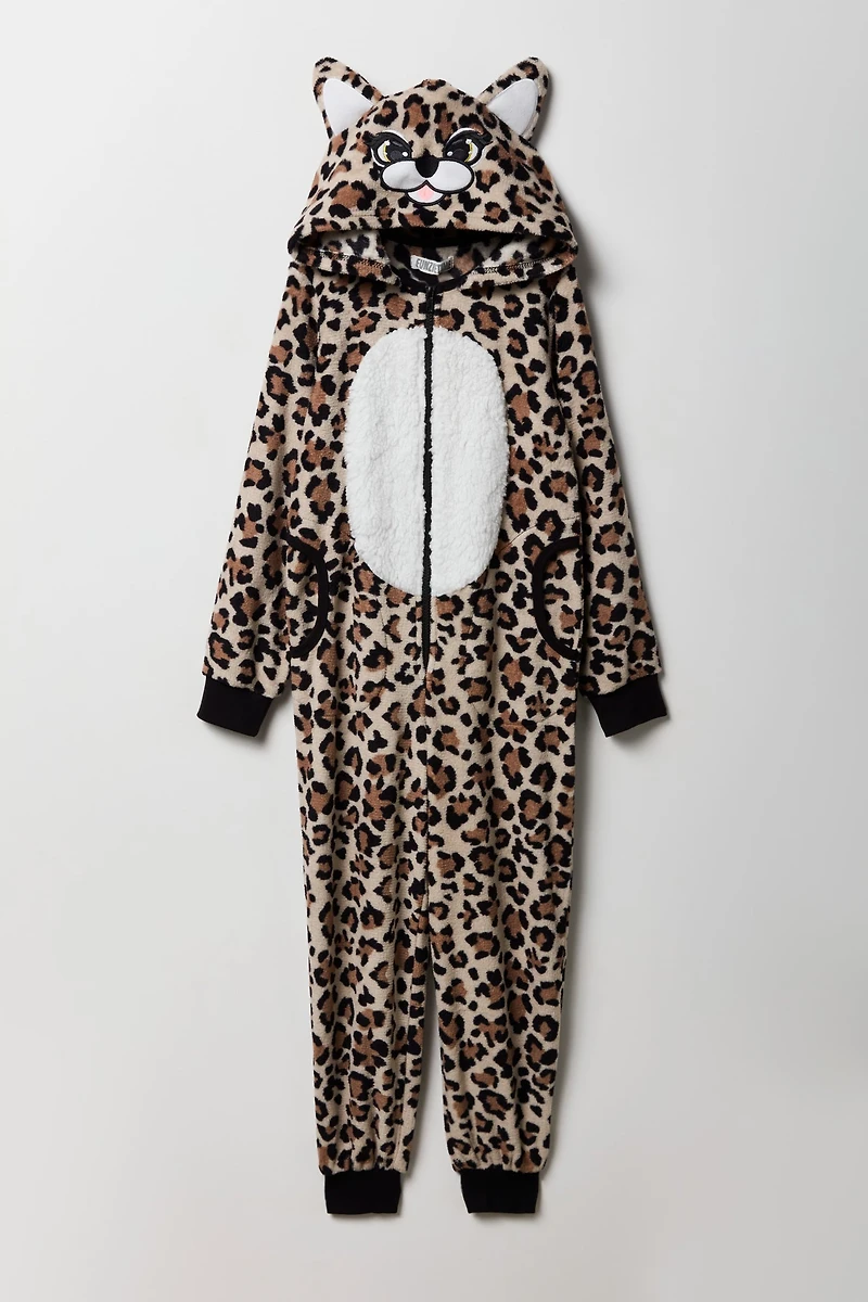 Kids 3D Cheetah Plush Onesie