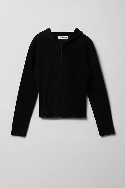 Girls Active Hooded Zip-Up Jacket