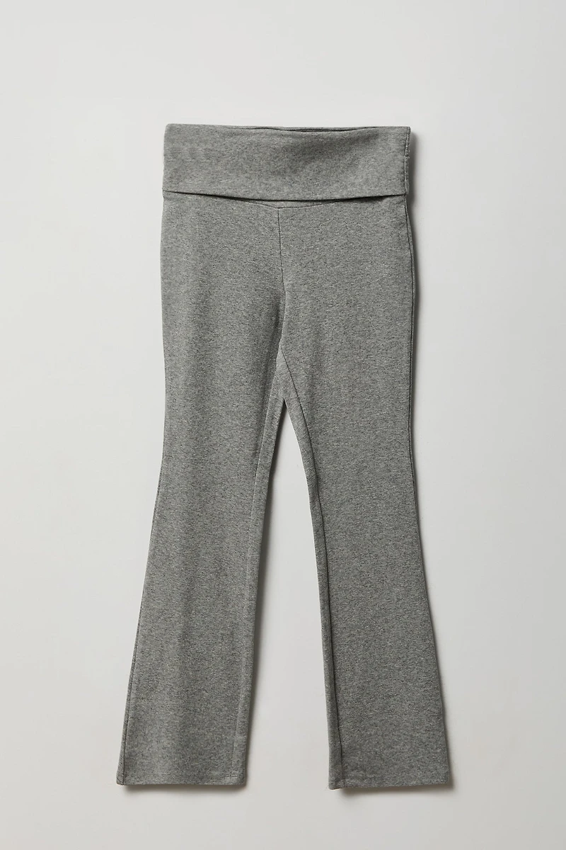 Pantalon à jambe évasée Active avec taille pliée pour fille
