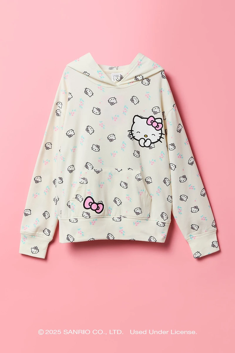 Haut à capuchon en molleton imprimé Hello Kitty® pour fille