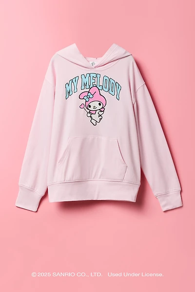 Haut à capuchon en molleton avec imprimé My Melody scintillant pour fille