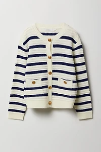 Cardigan en tricot boutonné pour filles