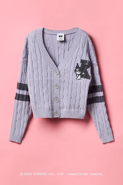 Kuromi™ Girls Cable Knit Cardigan