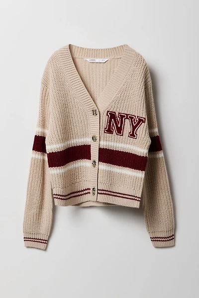 Cardigan en tricot à broderie chenille pour filles