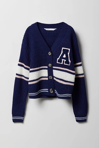 Cardigan en tricot à broderie chenille pour filles