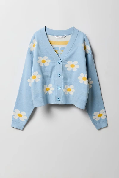 Cardigan en tricot de jacquard pour fille